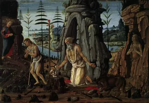 St Jerome in the Wilderness by Jacopo Del Sellaio - Oil Painting Reproduction