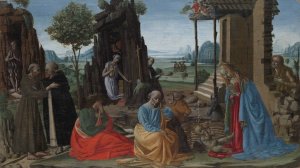 The Mystical Nativity by Jacopo Del Sellaio Oil Painting
