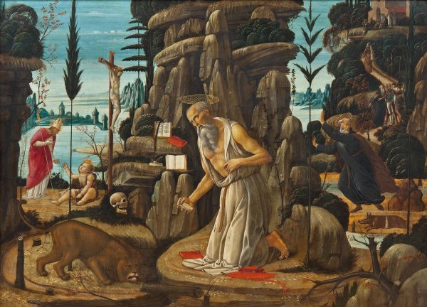 Main Product Photo of The Penitent St Jerome Painting by Jacopo Del Sellaio