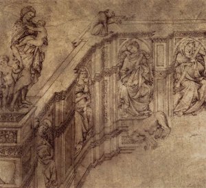 Fonte Gaia by Jacopo Della Quercia Oil Painting