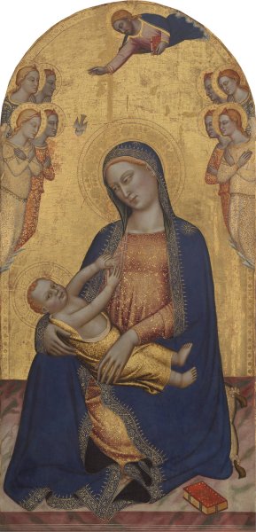 Madonna and Child with God the Father Blessing and Angels by Jacopo Di Cione Oil Painting