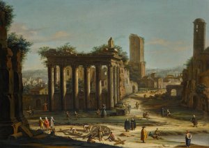 Rome, A Capriccio View Of The Forum by Jacopo Fabris Oil Painting
