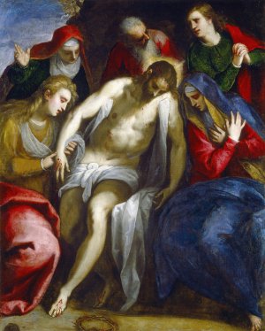 Lamentation by Jacopo Palma Il Giovane Oil Painting