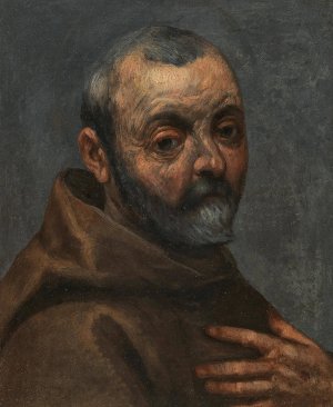 Self-Portrait As A Monk by Jacopo Palma Il Vecchio Oil Painting