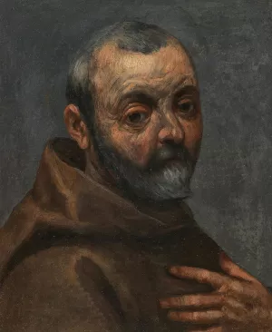 Self-Portrait As A Monk by Jacopo Palma Il Vecchio Oil Painting