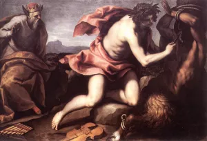 Apollo and Marsyas 2 Oil painting by Jacopo Palma