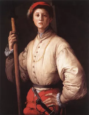 Halberdier by Jacopo Pontormo - Oil Painting Reproduction