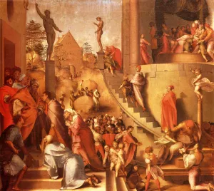 Joseph With Jacob In Egypt Oil painting by Jacopo Pontormo