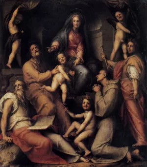 Madonna and Child with Saints by Jacopo Pontormo Oil Painting