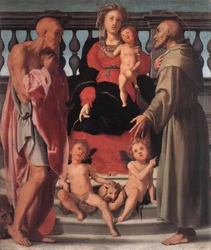 Madonna and Child with Two Saints by Jacopo Pontormo - Oil Painting Reproduction