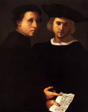 Portrait of Two Friends by Jacopo Pontormo Oil Painting