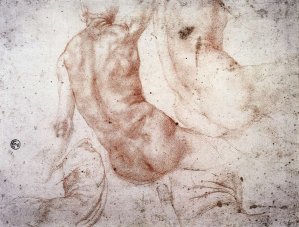 Seated Nude with Raised Arm by Jacopo Pontormo Oil Painting