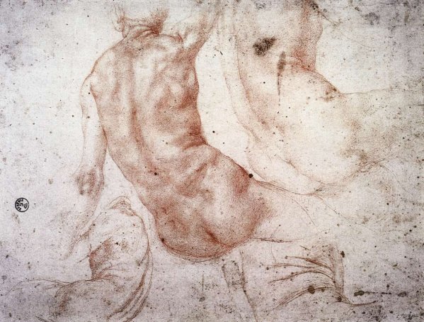 Main Product Photo of Seated Nude with Raised Arm Painting by Jacopo Pontormo