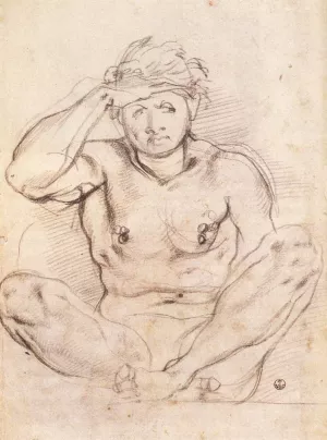 Study for Vertumnus and Pomona by Jacopo Pontormo Oil Painting