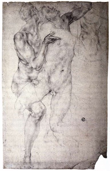Main Product Photo of Two Nudes Painting by Jacopo Pontormo