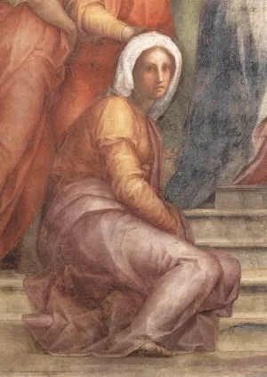 Visitation Detail 1 by Jacopo Pontormo Oil Painting
