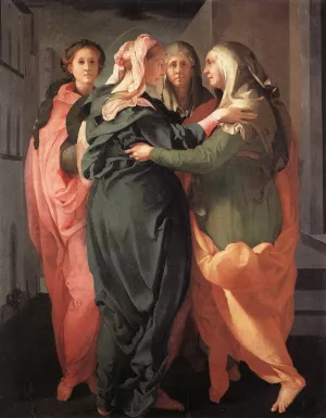 Visitation painting by Jacopo Pontormo