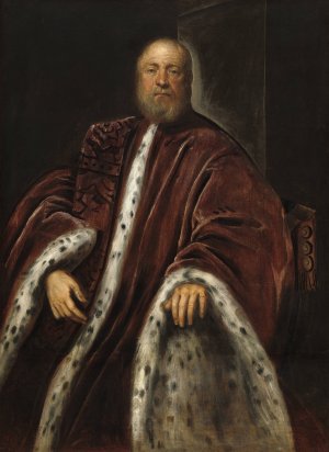 A Procurator of Saint Mark's by Jacopo Tintoretto Oil Painting