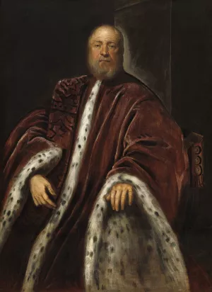 A Procurator of Saint Mark's by Jacopo Tintoretto Oil Painting