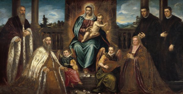 Main Product Photo of Doge Alvise Mocenigo and Family before the Madonna and Child  Painting by Jacopo Tintoretto