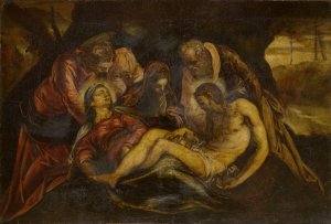 Lamentation over the Dead Christ by Jacopo Tintoretto Oil Painting