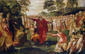 Moses Striking the Rock by Jacopo Tintoretto Oil Painting
