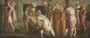 Saint Helen Testing the True Cross by Jacopo Tintoretto Oil Painting