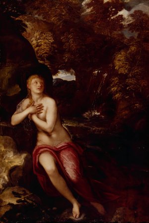 The Magdalene in the Wilderness by Jacopo Tintoretto Oil Painting