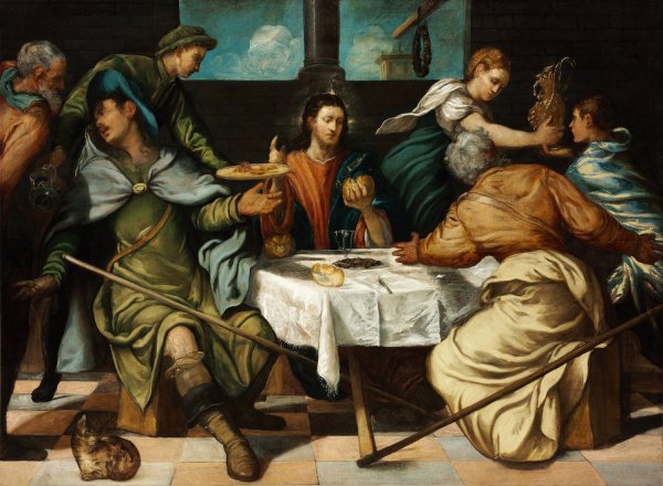 Main Product Photo of The Supper At Emmaus  Painting by Jacopo Tintoretto