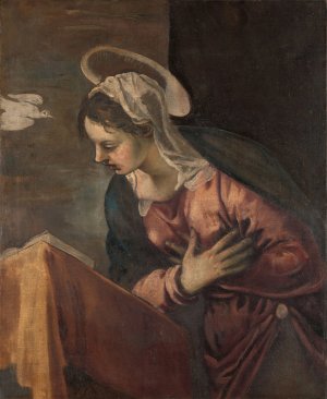 Virgin from the Annunciation to the Virgin by Jacopo Tintoretto Oil Painting