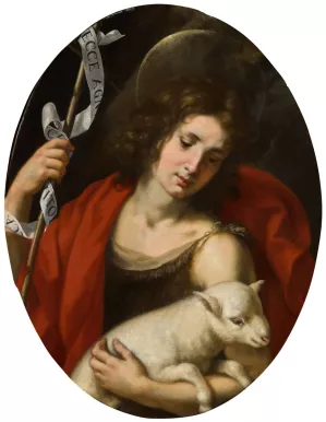 Saint John the Baptist Oil painting by Jacopo Vignali