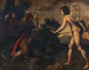 The Prophet Balaam and the Donkey by Jacopo Vignali Oil Painting