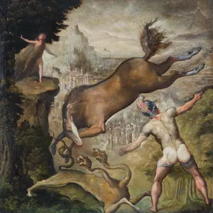 Perseus and Andromeda or Roger freeing Angelica by Jacopo Zanguidi Oil Painting
