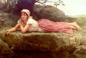 At The Spring by Jacqueline Comerre-Paton Oil Painting