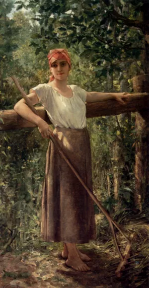Portrait De Paysanne Oil painting by Jacqueline Comerre-Paton