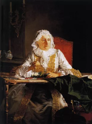 Madame Crozat by Jacques-Andre-Joseph Aved Oil Painting