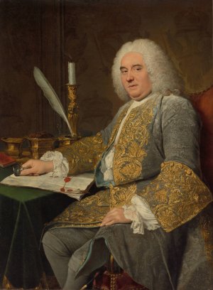 Portrait of Jean-Gabriel du Theil at the Signing of the Treaty of Vienna by Jacques-Andre-Joseph Aved Oil Painting