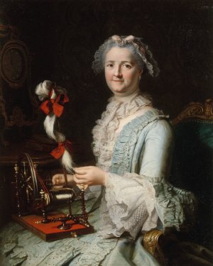 Portrait presume de Francoise-Marie Pouget, seconde femme de Chardin by Jacques-Andre-Joseph Aved Oil Painting