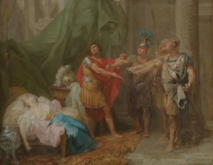 The Oath of Brutus by Jacques-Antoine Beaufort Oil Painting