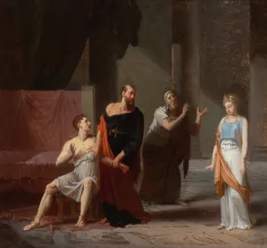 Antiochus And Stratonice by Jacques Antoine Vallin Oil Painting