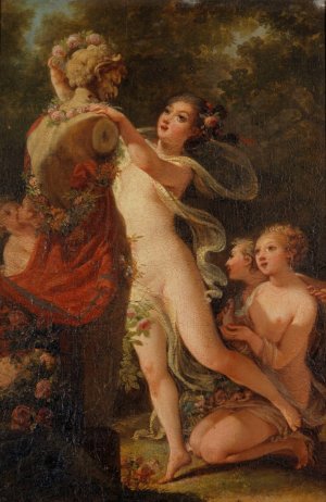 Offrande a Pan by Jacques Antoine Vallin Oil Painting