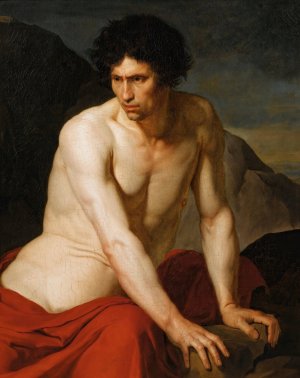 Figures D'hommes by Jacques Augustin Pajou Oil Painting