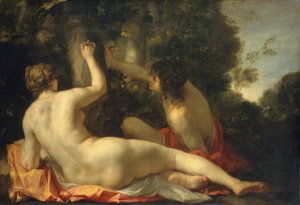 Angelica and Medoro by Jacques Blanchard Oil Painting