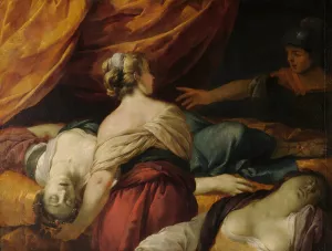 La mort de Cleopatre by Jacques Blanchard Oil Painting