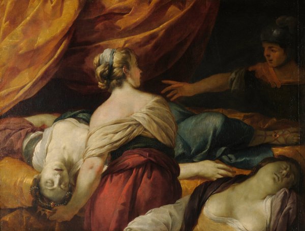 La mort de Cleopatre  by Jacques Blanchard - Hand-Painted Oil Painting Reproduction