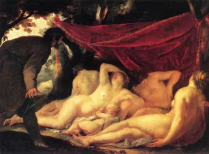 Venus and the Three Graces Surprised by a Mortal by Jacques Blanchard Oil Painting