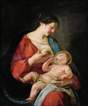 Virgin And Child by Jacques Blanchard Oil Painting
