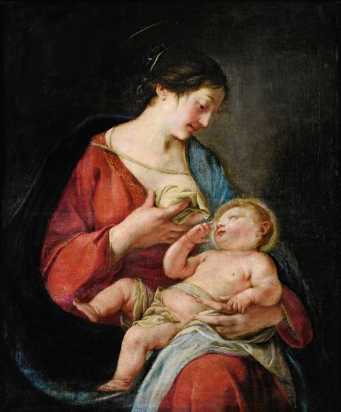Main Product Photo of Virgin And Child Painting by Jacques Blanchard