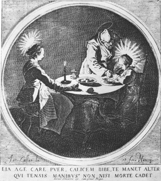 Main Product Photo of The Holy Family at Table Painting by Jacques Callot