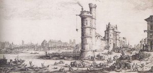 View of the Seine in Paris by Jacques Callot Oil Painting
